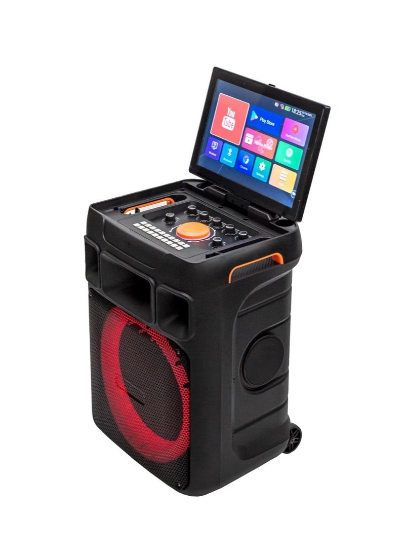 Raymos SA-1207 12-Inch Karaoke Speaker – Portable Super Bass | Dual Wireless Microphones | Bluetooth | USB & SD | FM Radio | Rechargeable Battery | Big Power Sound System - Image 2